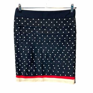 White House Black Market Pencil Skirt Polka Dot Retro Chic Secretary sz 6